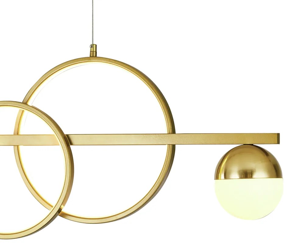 Pendente Compass 120Cm Aros Ø30Cm E Ø25Cm Led 25W 3000K Bivolt Alumíni...