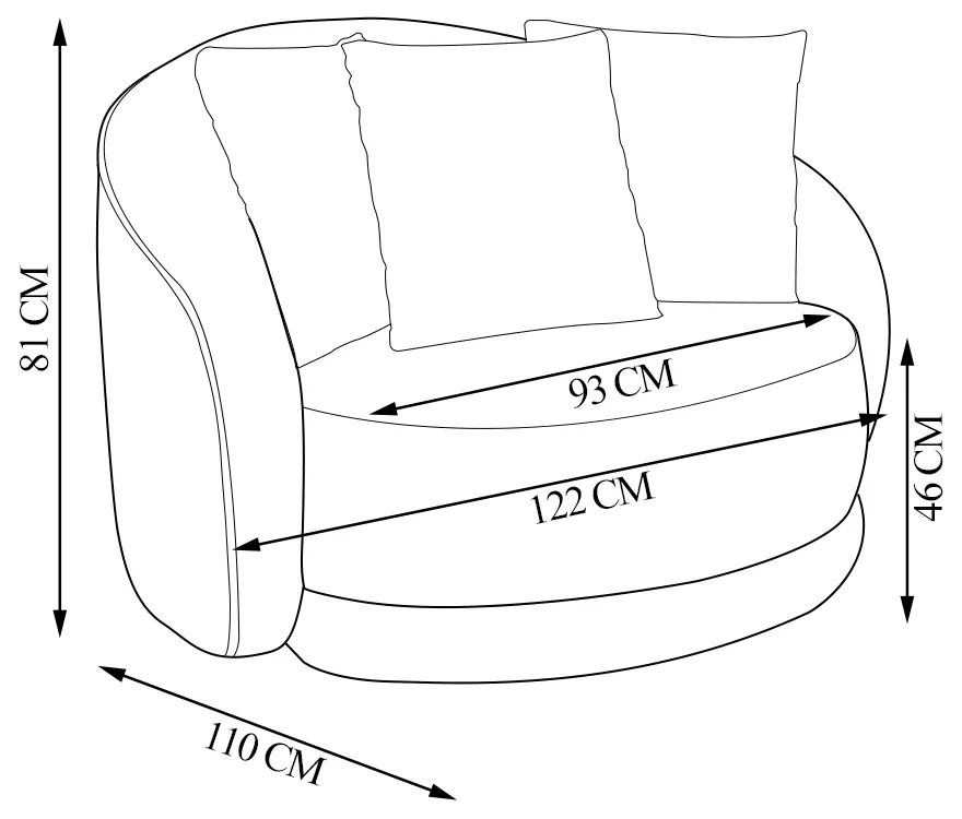 Poltrona Decorativa Base Giratória Galáxia com Almofadas Boucle Bege G45 - Gran Belo