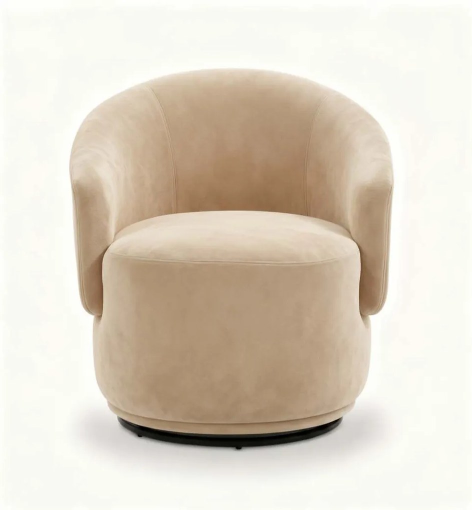 Poltrona Decorativa Giratória Sala de Estar Recepção Jasmine Suede