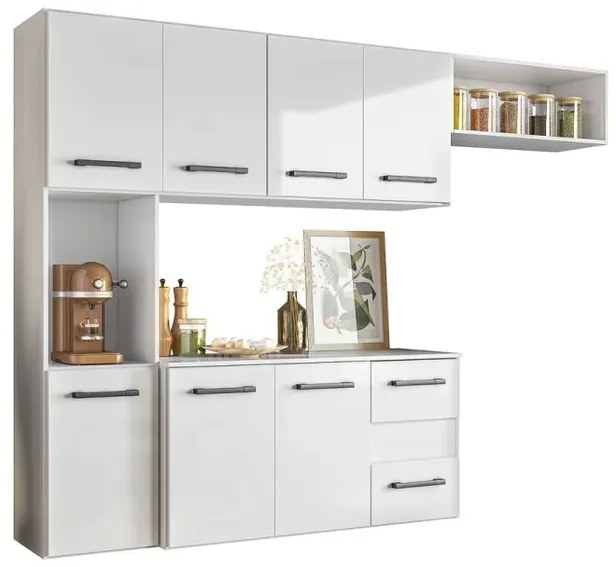 Cozinha Juliete Suspensa Branca – Nicioli Móveis