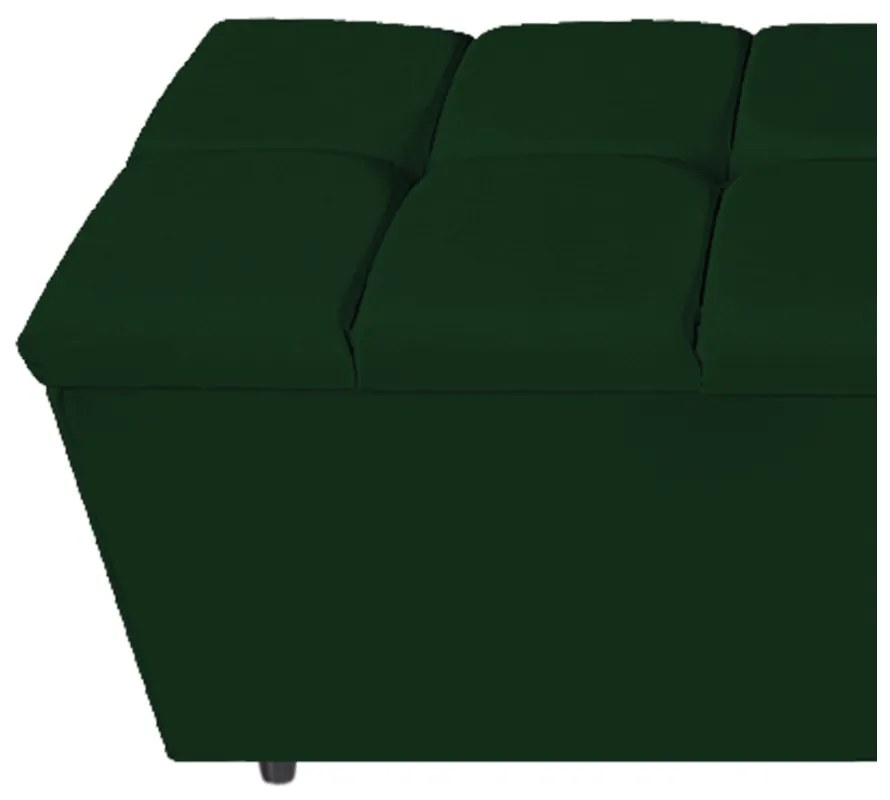 Calçadeira Estofada Manchester 140 cm Casal Suede Verde - ADJ Decor