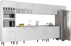 Armário de Cozinha CP06 Com Pia 180cm Pérola Z34 Branco     - Mpozenat