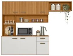 Cozinha Suspensa Lilian Freijó UV/Off Acetinado/Ripado Frisado Z44 - M
