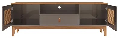 Rack Esmeralda 1.60 Cinza Perola/Noce - Casa D Móveis