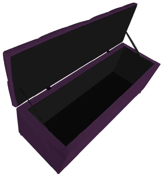 Calçadeira Estofada Liverpool 195 cm King Size Suede Roxo - ADJ Decor