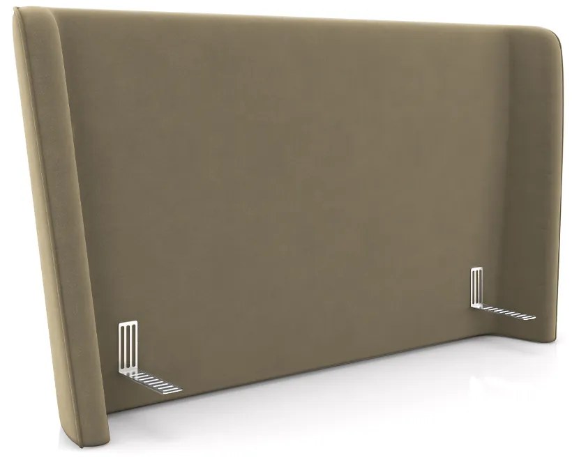 Cabeceira Design para Cama de Casal Torres Pés em Madeira Veludo Castor G91 - Gran Belo