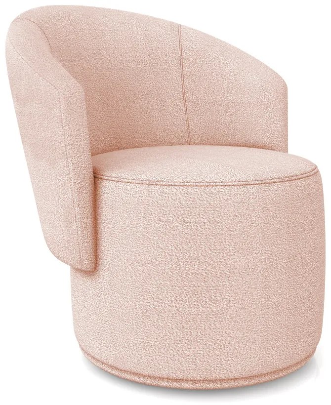 Poltrona Decorativa Orgânica Fixa para Sala Malu Bouclê M11 - D'Rossi - Rose