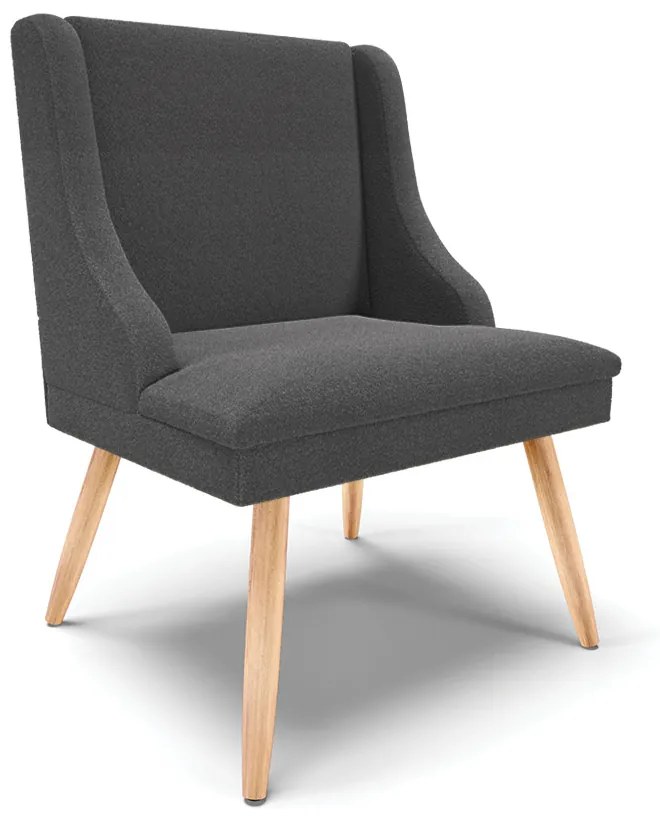 Cadeira Sala de Jantar Pé Palito Natural Liz Boucle D03 - D'Rossi - Grafite