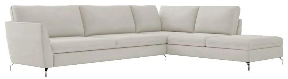 Sofá de Canto Chaise Direito 307 cm Olívia Suede Bege G52 - Gran Belo