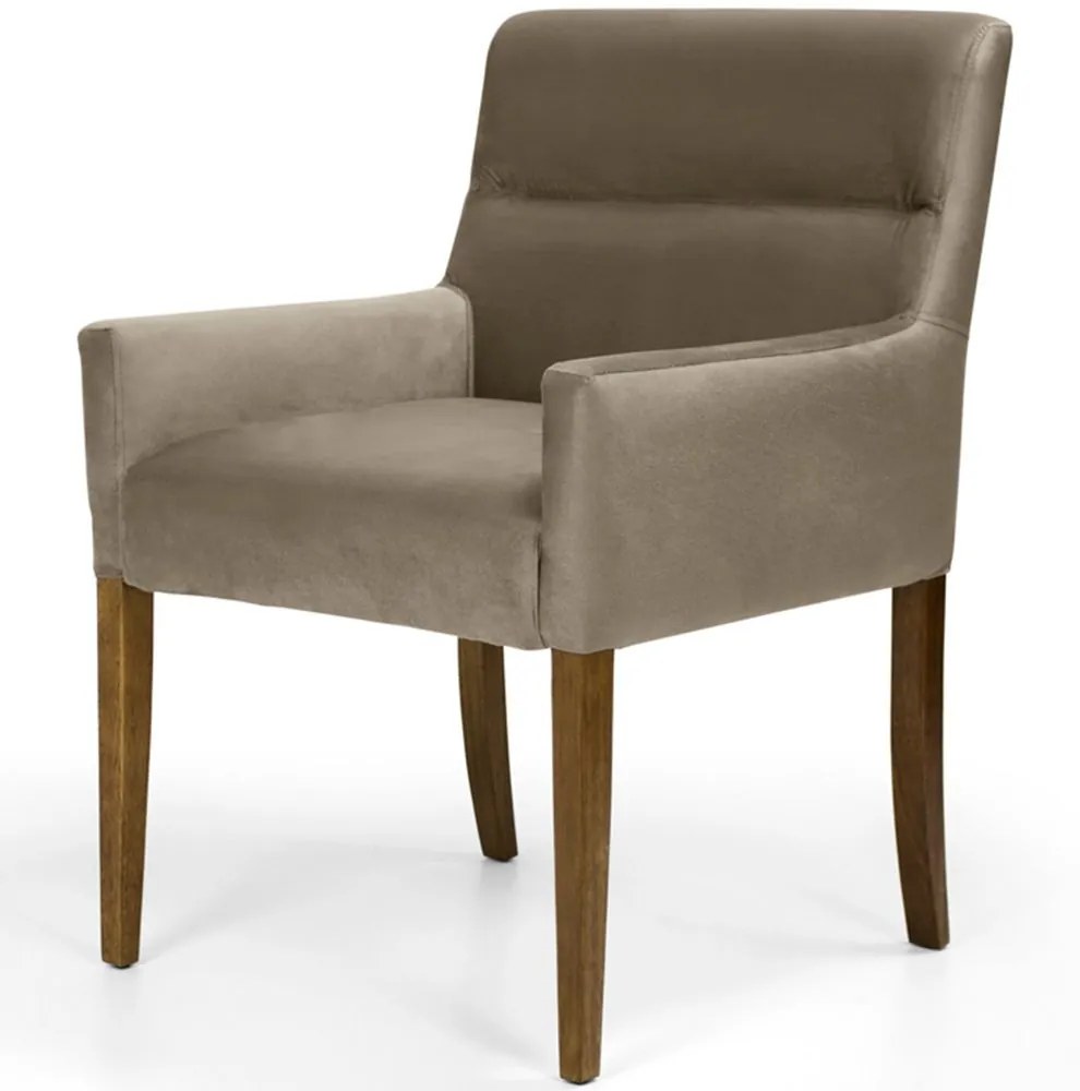 Poltrona Decorativa Sala de Estar Vicenza Veludo Importado Marrom G15 - Gran Belo