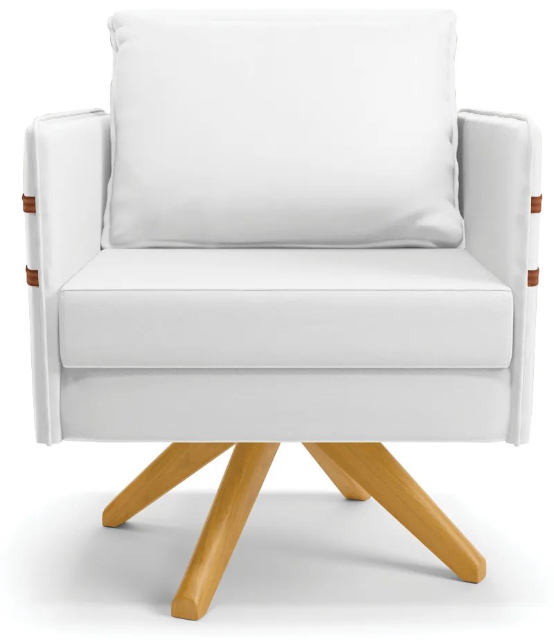 Kit 01 Namoradeira 02 Lugares e 02 Poltronas Mari Corino Base de Madeira MA30 - D'Rossi - Branco