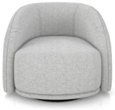 Poltrona Decorativa Orgânica Giratória Lya Z32 Linho Cinza Claro - Mpo