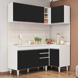Armário de Cozinha Modulado de Canto Esquerdo 4 Peças CP47 Balcão com