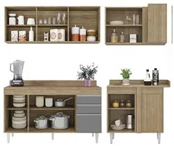 Armário de Cozinha Modulado de Canto Esquerdo 4 Peças CP50 Balcão com