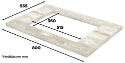 Tampo Para Balcão Cooktop 80cm Americana Calcare - Henn