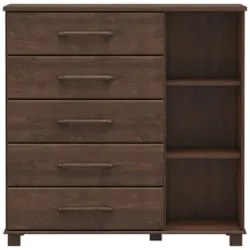 Cômoda Para Quarto 125cm 1 Porta 4 Gavetas Eduarda Café F07 - Mpozenat