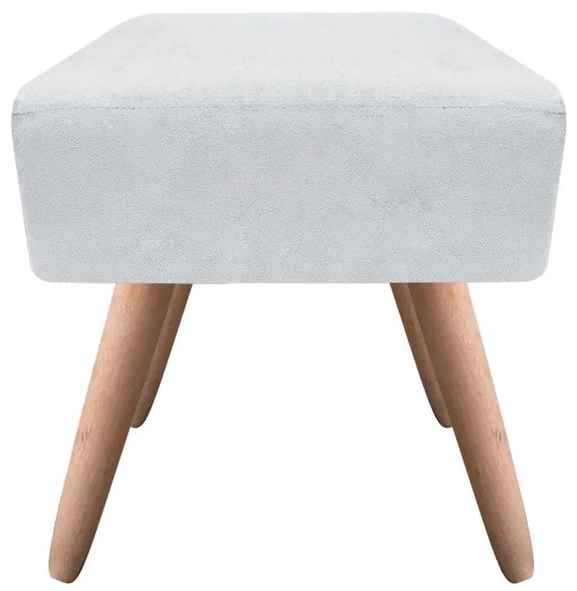 Puff Banqueta Decorativo Pé Palito Natural Ibiza Suede D03 - D'Rossi - Cinza