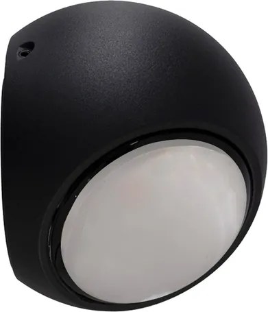 Arandela Led Aluminio Preto 3W 60 3000K Ip54 Lens