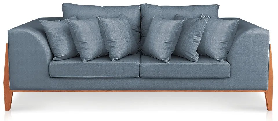 Sofá 02 Lugares Lucy 2,25m Base Madeira C05 - D'Rossi - Bege