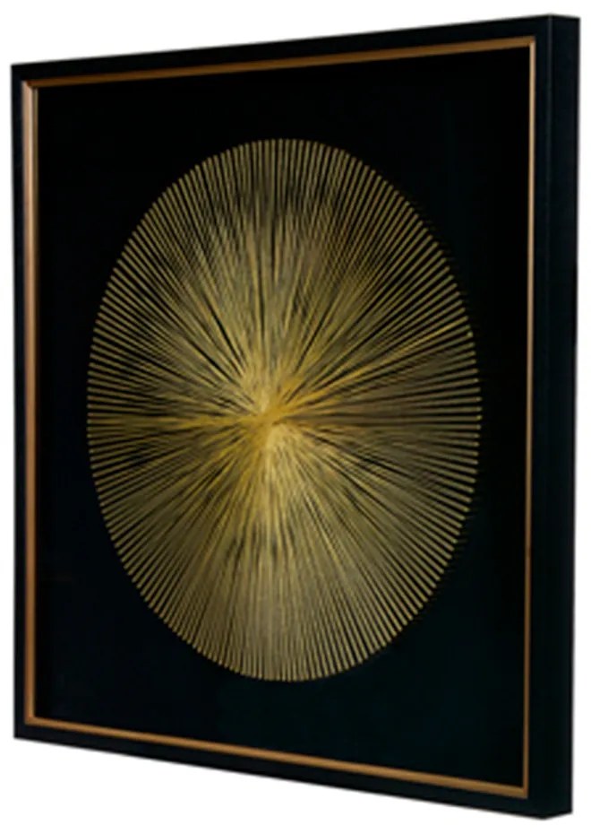 Quadro Decorativo Linha Dourado e Preto 80x80x5 cm F04 - D'Rossi