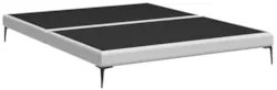 Cama Queen Base Box 158cm Pés Ferro Susano Sintético Branco Z04 - Mpoz
