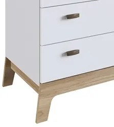 Cômoda Infantil 1 Porta 4 Gavetas 93cm Favo de Mel 004 Branco - Comple