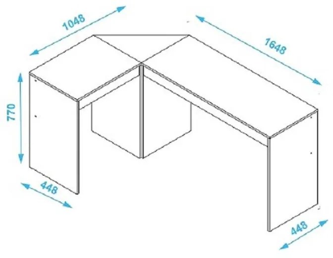 Mesa Para Computador escritório Em L Bho 08 - Branco