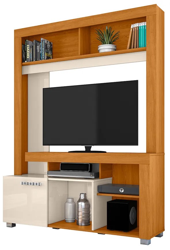 Estante de TV 50 Pol 136cm Sala de Estar Mervan M20 - D'Rossi - Cinamomo e Off White