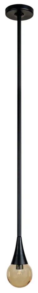 Pendente Jazz Single Rígido Haste Fixa 100M Ø11X97Cm Globo 10Cm 1Xg9 -... (CP-M - Champanhe Metálico, Cristal (Transparente))