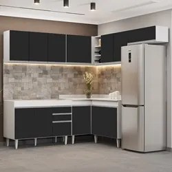 Armário de Cozinha Modulado de Canto 7 Peças CP19 Balcão sem Tampo Bra
