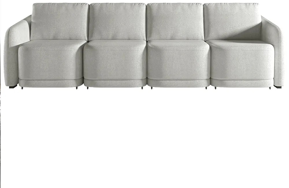 Sofá Cama Modulado Retrátil e Reclinável Decorativo Varsóvia 356cm Bouclê Cinza G33 - Gran Belo