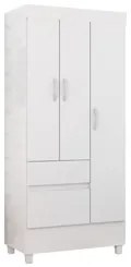 Guarda Roupa Flex 3 Portas 2 Gavetas Wind D02 Branco/Rosa/Branco - Mpo