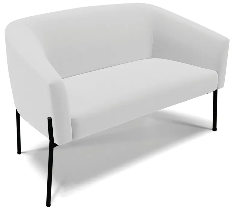 Namoradeira e 2 Poltronas Pé de Ferro Preto Stella Linho Cinza D03 - D'Rossi