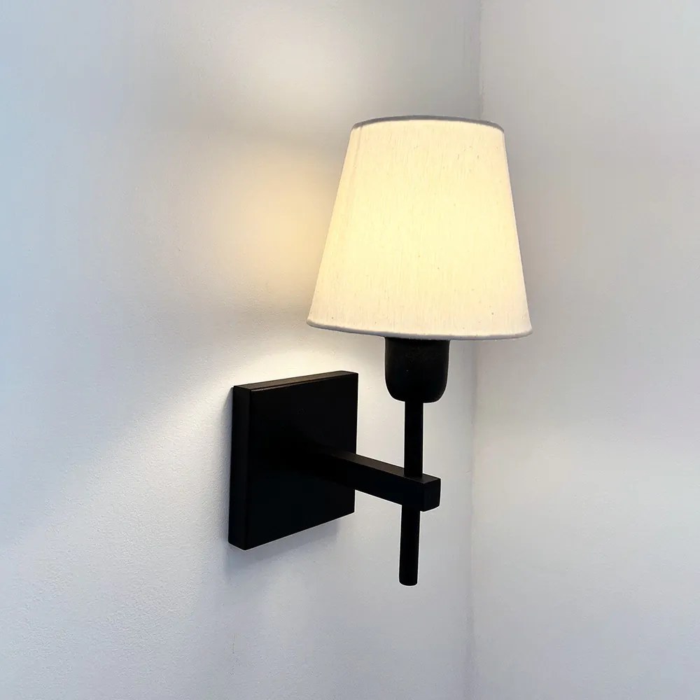 Arandela Tocha Small Cúpula Tecido 01Xe27 Mini Bulbo G45 - Qimporta Ar... (PRETO)