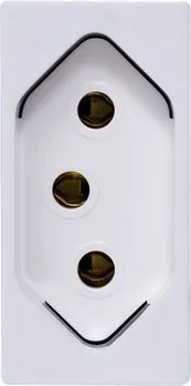 M&amp;#xF3;dulo Tomada Quadrado Branco 10a Arteor