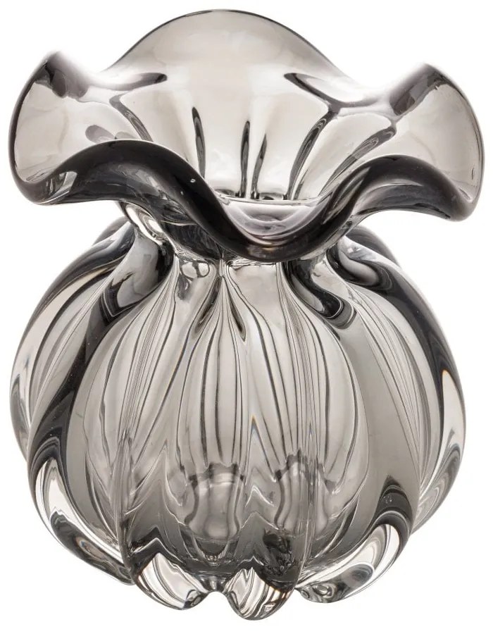 Vaso De Vidro Italy Cinza 11,5cm X 13cm 28992 Wolff