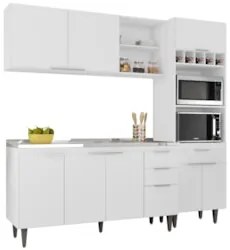 Armário de Cozinha CP02 Com Pia 150cm Pérola Z34 Branco - Mpozenat