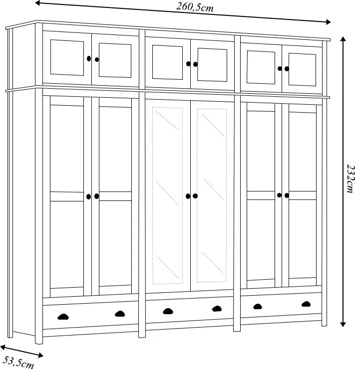 Guarda Roupa Bipartido 12 Portas Madeira Maciça Osiris Branco/Freijó - G74 - Gran Belo