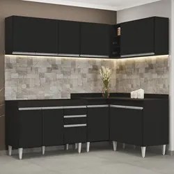 Armário de Cozinha Modulado de Canto 6 Peças CP28 Balcão sem Tampo Pre