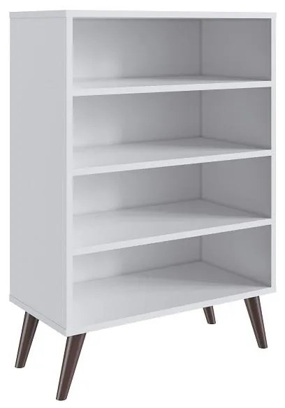 Estante Livreiro Retrô com 3 Prateleiras Sala Quarto Branco