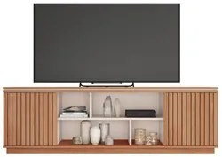 Rack Para Sala Bancada de TV 75 Pol 180cm Simetria Freijó/Off White -