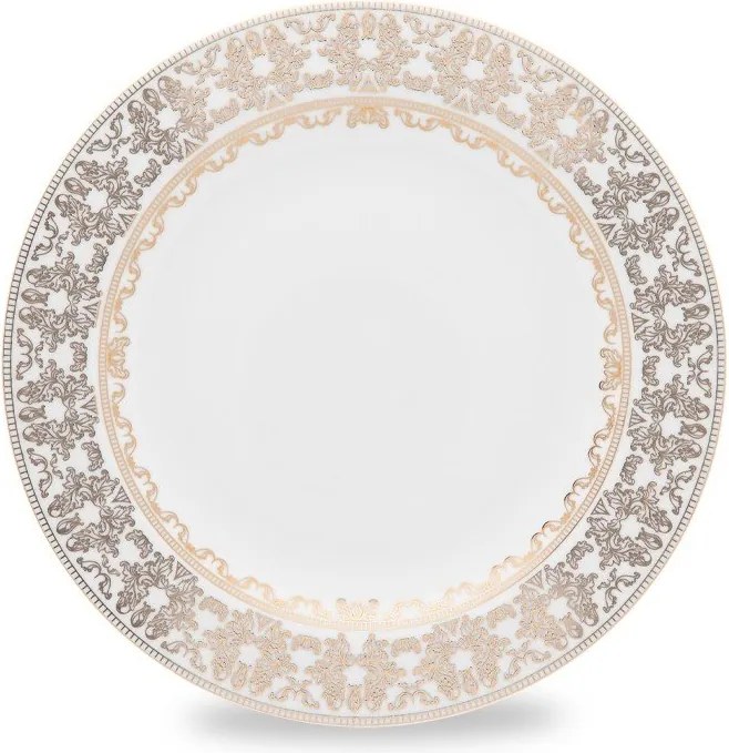 Jogo C/ 6 Pratos Sobremesa 23Cm - Porcelana  Porcelana