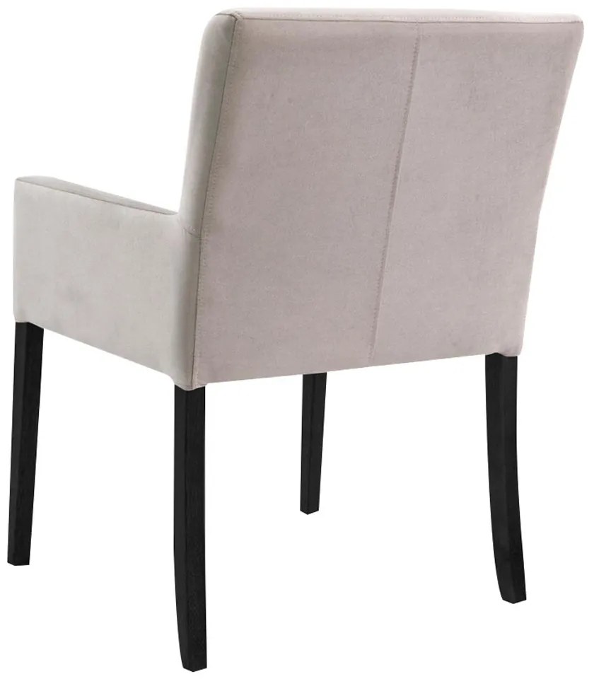 Poltrona Decorativa Sala de Estar Pés Preto Vicenza Veludo Nude G15 - Gran Belo