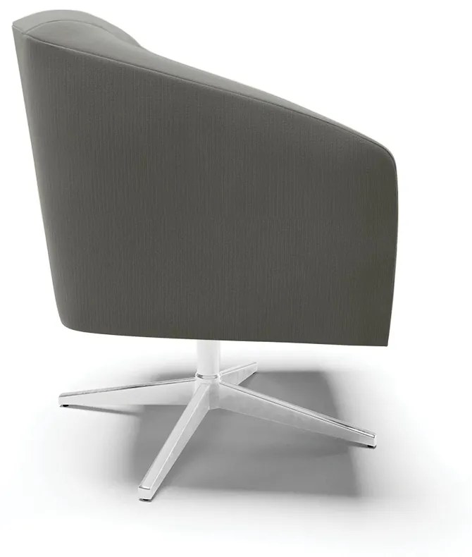Poltrona Decorativa Giratória Cromada Stella Suede Grafite D03 - D'Rossi