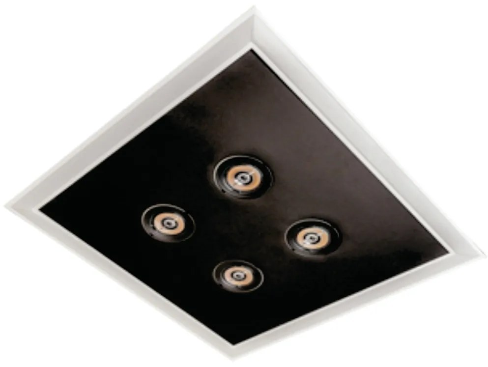 Embutido Scala Pro 42X42X11Cm 04Xmr16 Led 36,8W Bivolt | Usina 19231/4... (BT - Branco Texturizado, 3000k)