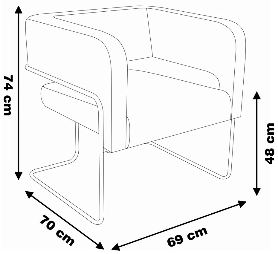 Poltrona Decorativa Lucy Base Aço Grafite Veludo Creme G15 - Gran Belo