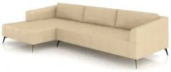 Sofá 4 Lugares 286cm Com Chaise Esquerdo Eko Couro Bege Z55 - Mpozenat