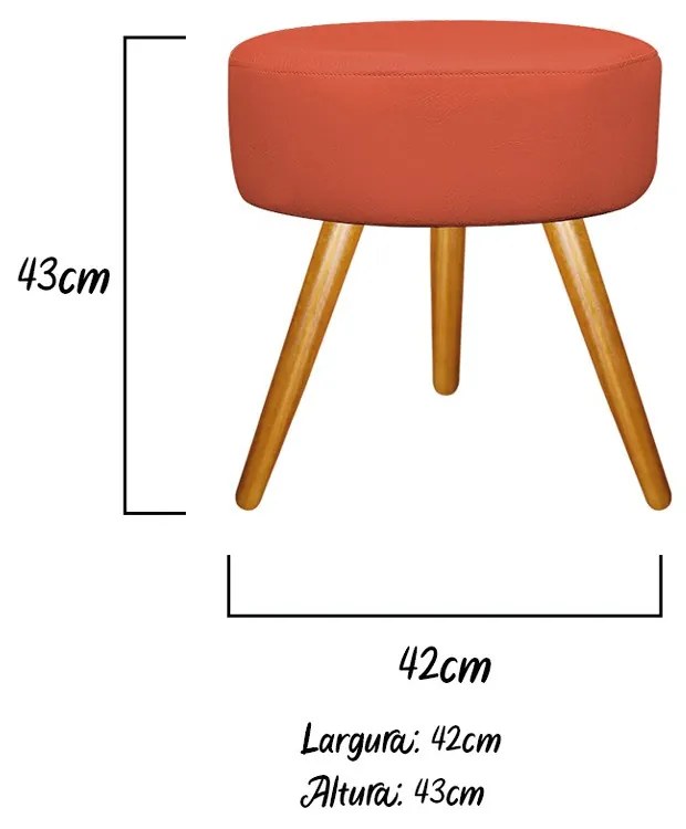 Kit 02 Puffs Sofia Palito Mel Suede Terracota - ADJ Decor
