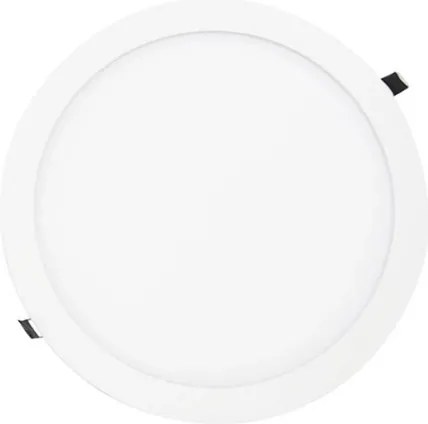 Plafon Led De Embutir Redondo Branco 24W 3000K Panel