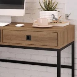 Mesa Escrivaninha Industrial 90cm 1 Gaveta Ivis Mel Z54 - Mpozenat